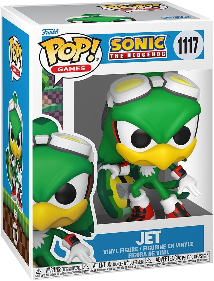 FUNKO POP SONIC THE HEDGEHOG - POP FUNKO VINYL FIGURE 1117 JET THE HAWK W/BOARD 9CM