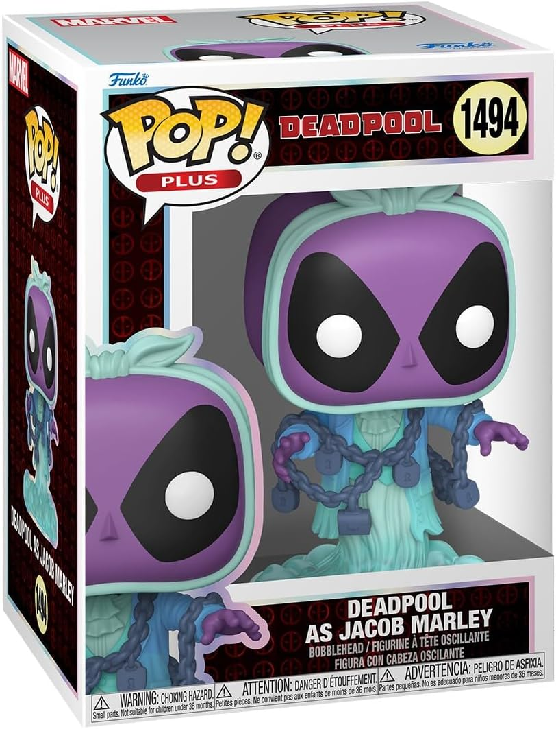 FUNKO POP MARVEL: DEADPOOL - LITERARY CLASSIC - PLUS VINYL FIGURE 1494 DEADPOOL JACOB MARLEY 9CM