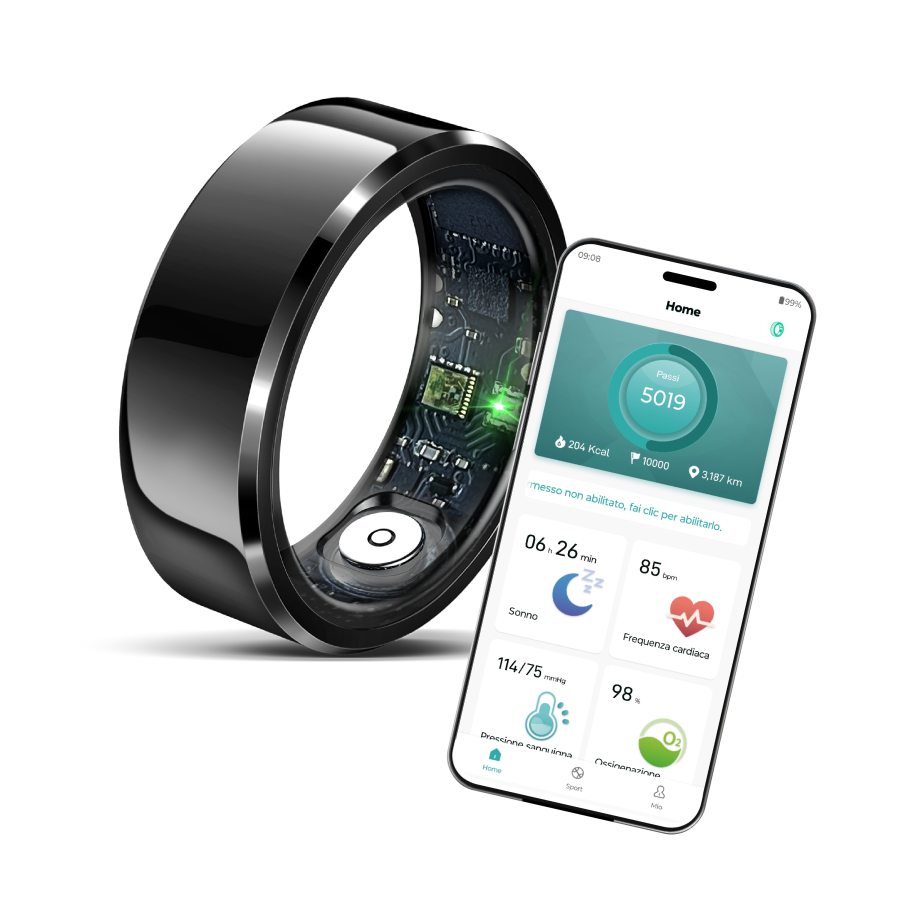 TECHMADE SMART RING NEXA [Ø10] - Fitness Tracker Bluetooth - per iOS e Android / Taglia 10 Ø