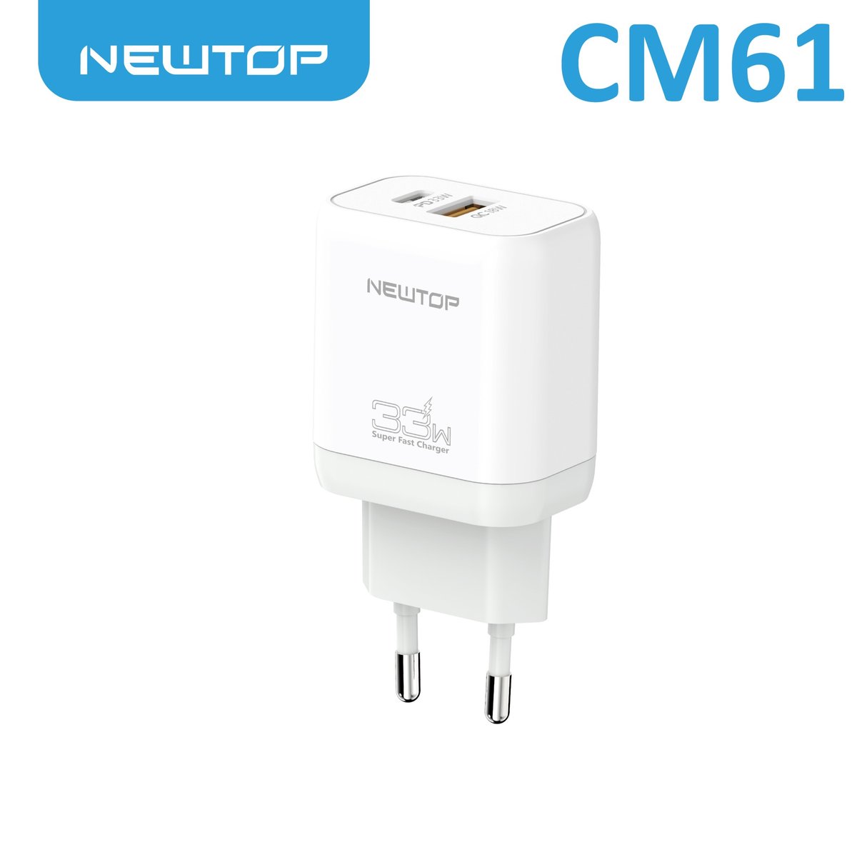 NEWTOP CM061 CARICATORE DA MURO USB-A + PD …