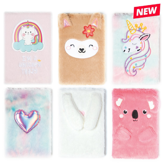MONIKIDS CREATIVE - DIARIO PELUCHE ANIMAL A5 80g 80fg ASSORT