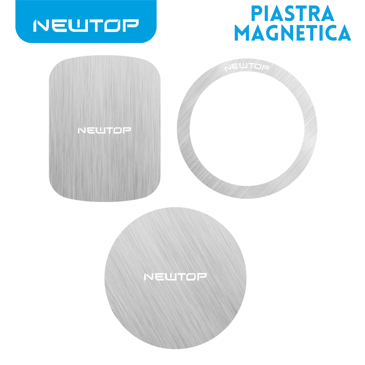 NEWTOP PIASTRA MAGNETICA MIX PER SUPPORTO CELLULARE 3PZ