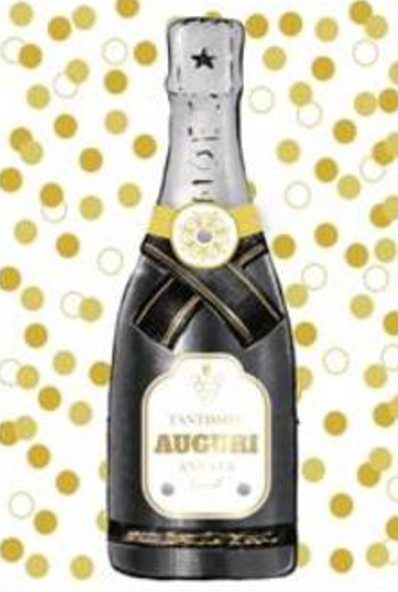 HALLMARK - BIGLIETTI AUGURI EFFETTO ORO ARGENTO OLOGRAFICO CHAMPAGNE 129913