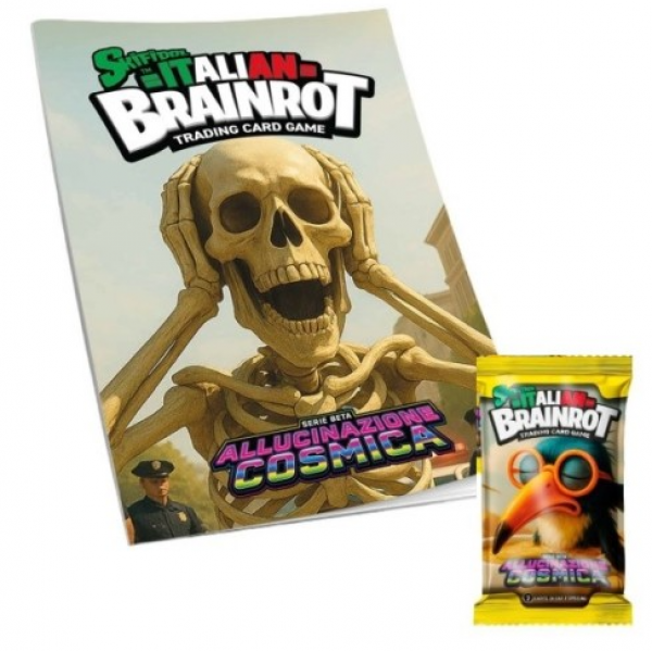 SKIFIDOL - ITALIAN BRAINROT TCG - SERIE BETA ALLUCINAZIONE COSMICA 1 ALBUM RACCOGLITORE + BUSTINA 7 CARTE