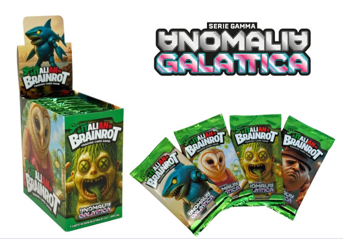 SKIFIDOL - ITALIAN BRAINROT TCG - SERIE GAMMA ANOMALIA GALATTICA 1 BUSTINA - 7 CARTE