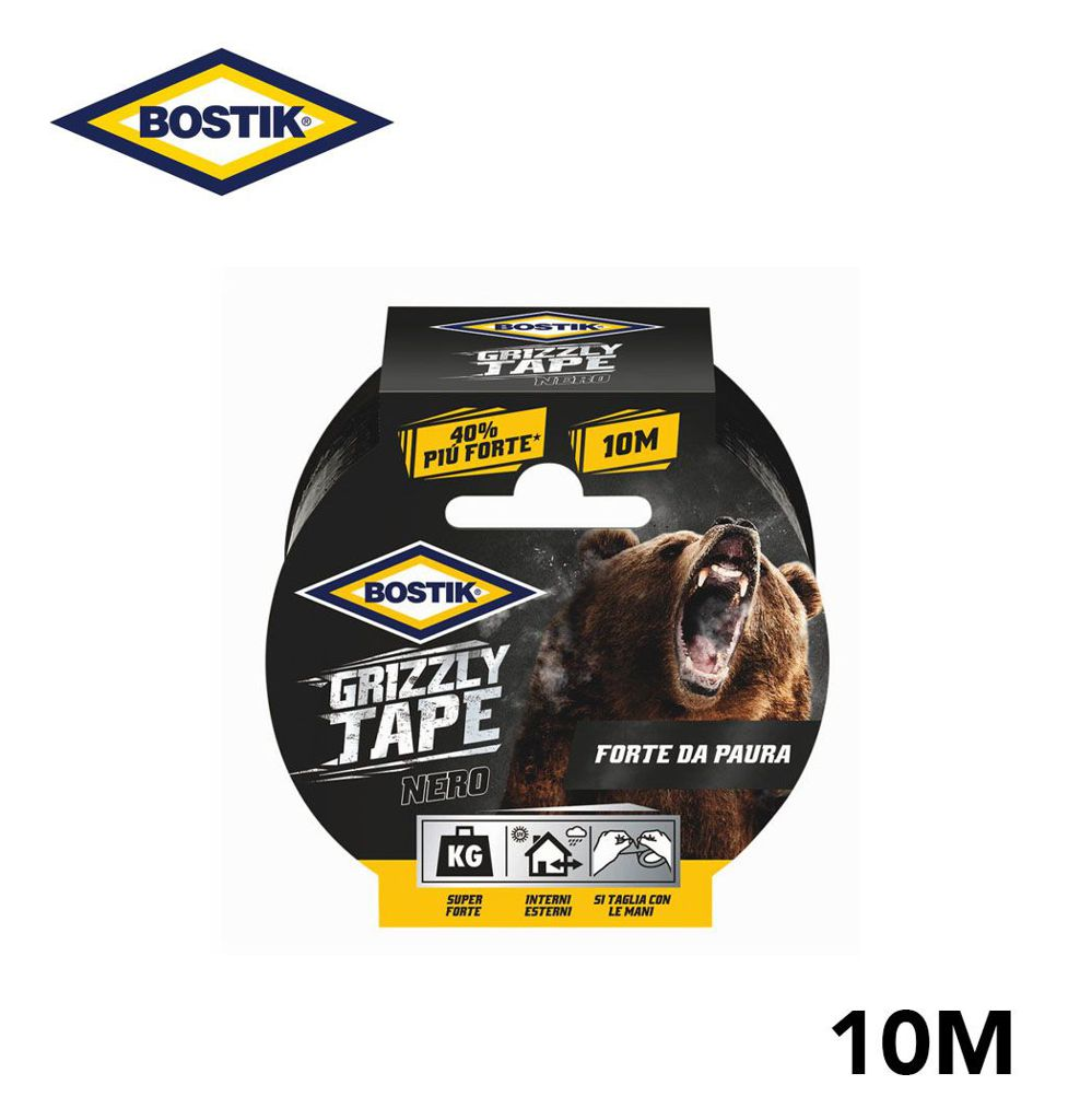 BOSTIK GRIZZLY TAPE NASTRO TELATO NERO 10MT X 50MM BL1 1PZ=(1PZ)