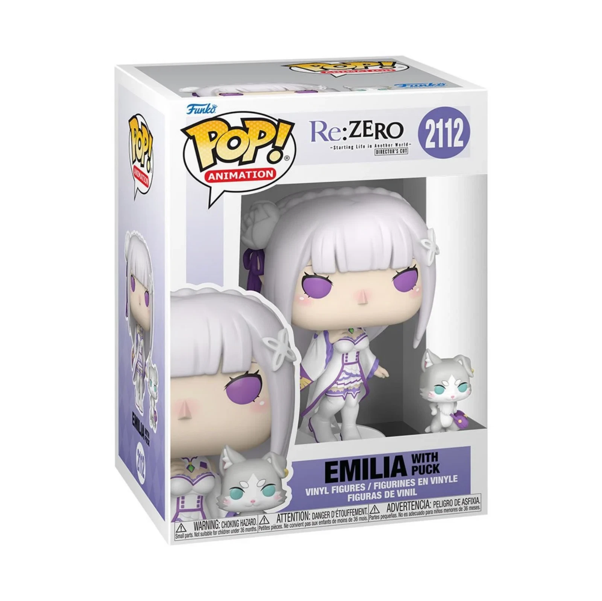 FUNKO POP RE:ZERO:STARTING LIFE IN ANOTHER WORLD - VINYL FIGURE 2112 EMILIA WITH PUCK 9CM