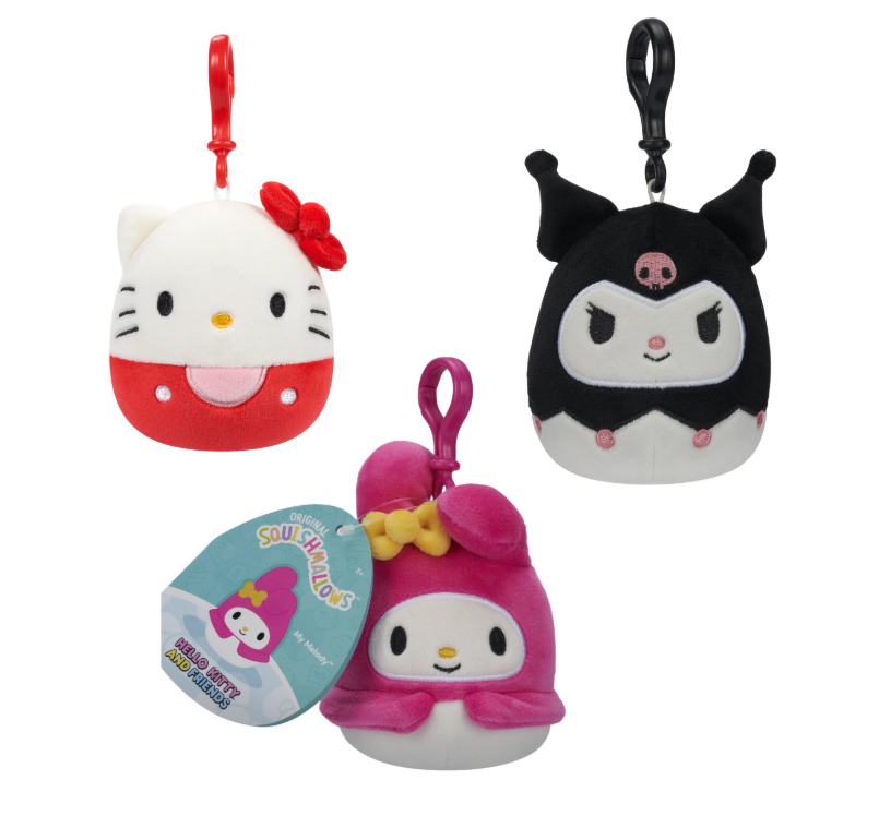 Rei Toys Squishmallows Personaggi Clip On HELLO KITTY AND FRIENDS 10 cm in CDU SQ022800