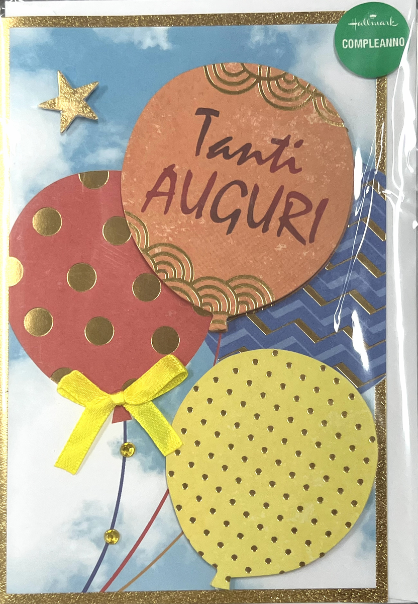 HALLMARK - BIGLIETTI AUGURI 3D PALLONCINI COLORATI - SFONDO NUVOLE 129300