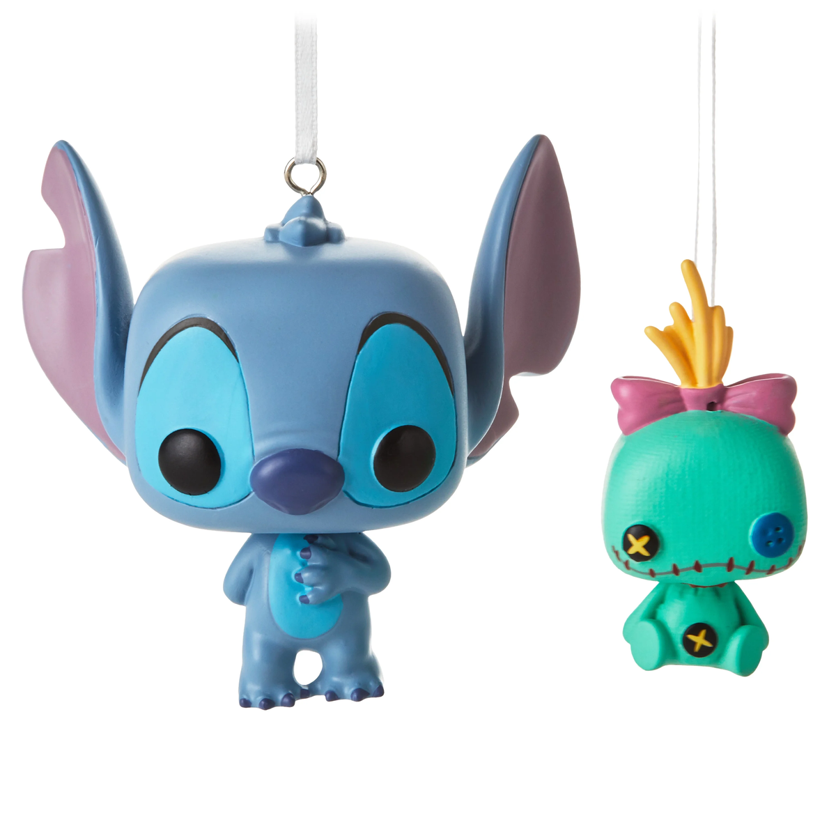 HALLMARK ORNAMENTS - FUNKO BUD DISNEY STITCH & SCRUMP