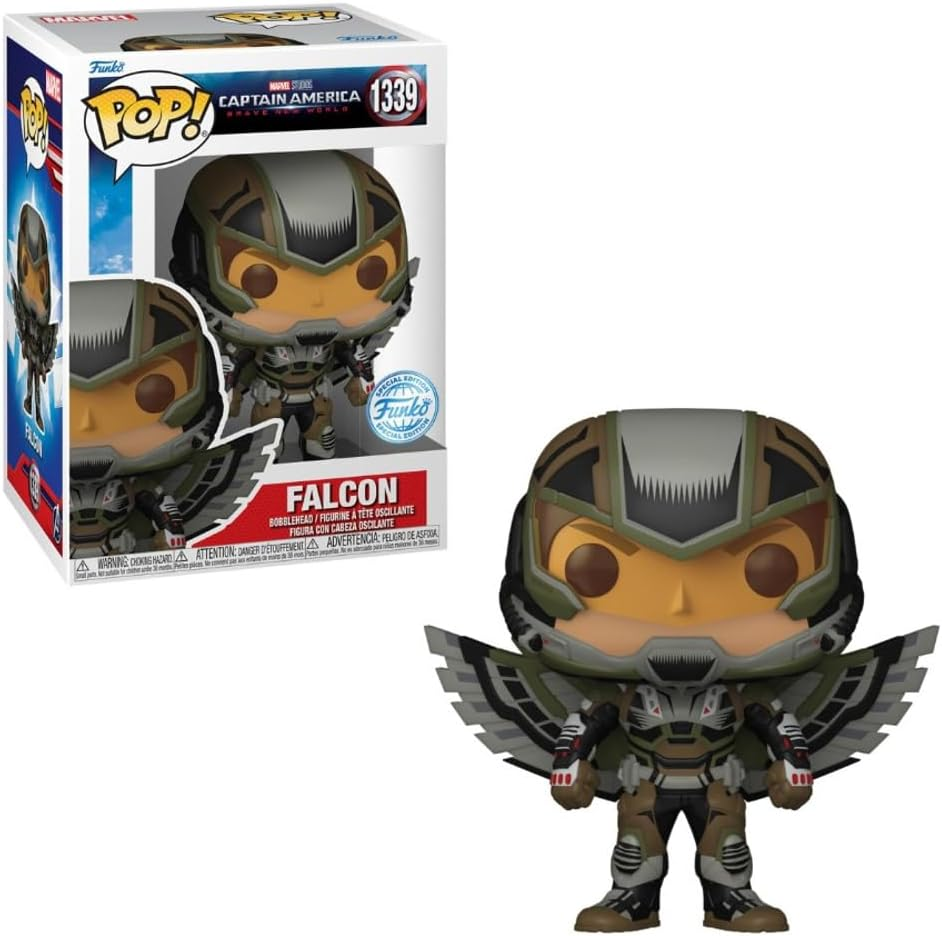 FUNKO POP MARVEL: CAPTAIN AMERICA BRAVE NEW WORLD - POP FUNKO VINYL FIGURE 1339 FALCON RETRO COMIC - 9CM