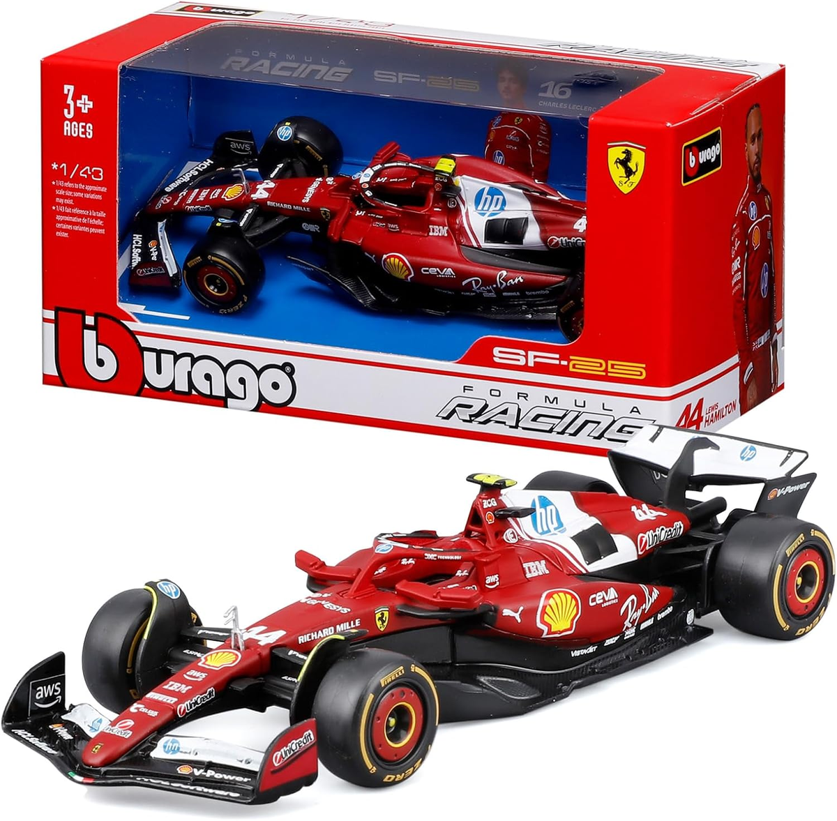 BURAGO F1 Ferrari SF-25 (2025) #44 Hamilton -1:43