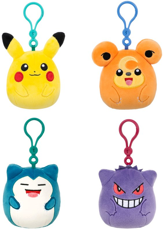 Rei Toys Squishmallows Personaggi Clip on Pokemon 10 cm in CDU ASSORTITO SQ022900