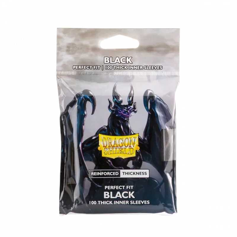 Dragon Shield Standard Perfect Fit Inner Sleeves - Thick Inner - Black (100 Sleeves) AT-13005