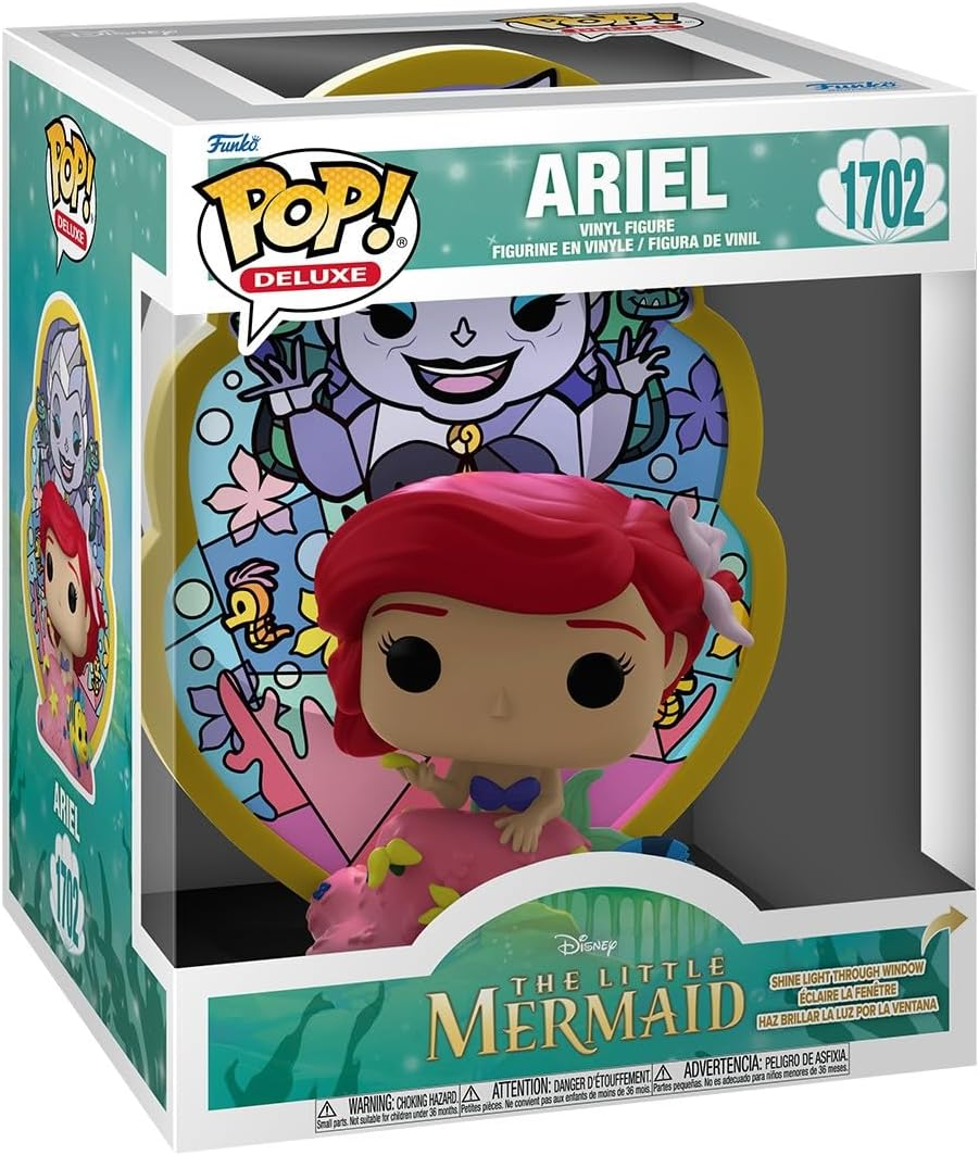 FUNKO POP DELUXE DISNEY PRINCESS - STAINED GLASS S1 - VINYL FIGURE 1702 ARIEL (GLASS) 15CM