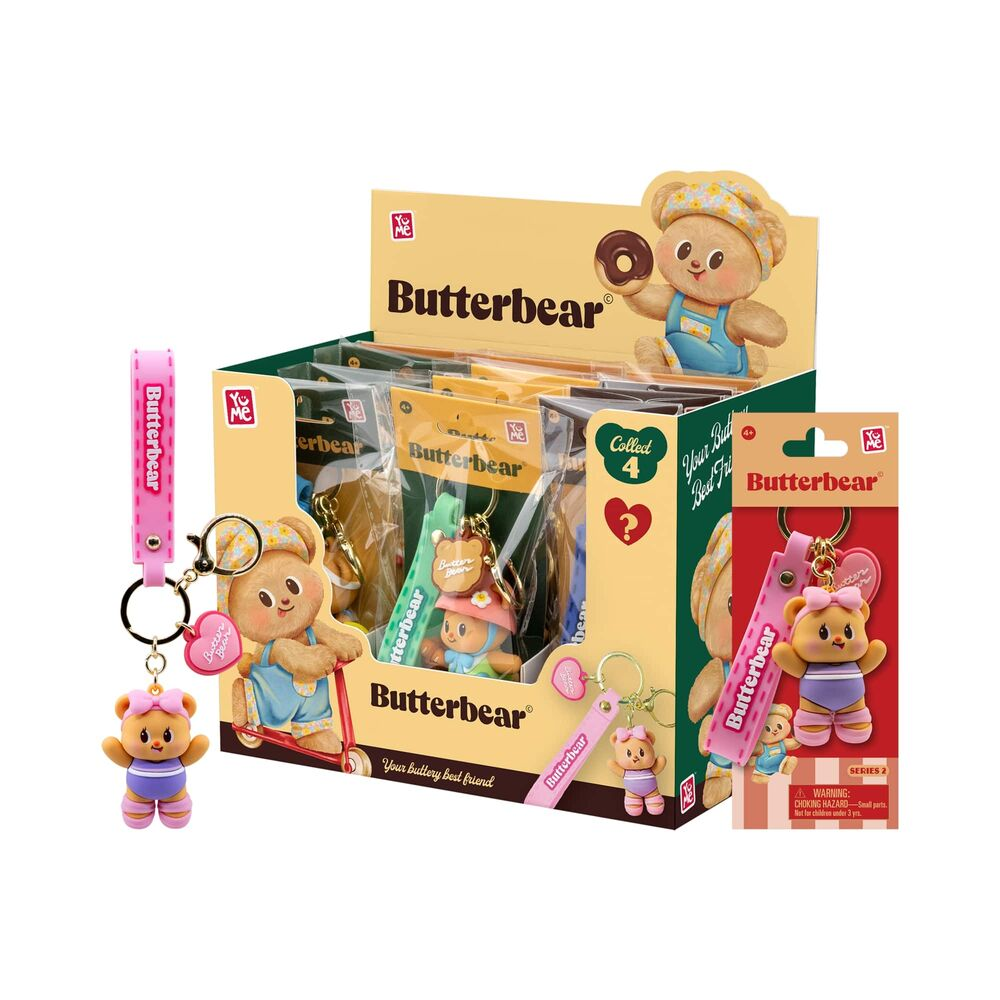 YuMe Keychain - Butterbear Keychain & Strap Everyday Series 2 - PDQ (12Units) 16350 6CM