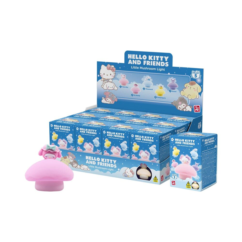 YuMe Blind Box - Hello Kitty and Friends Night Light Little Mushroom Light Series - PDQ (12 Units) 16330 7CM