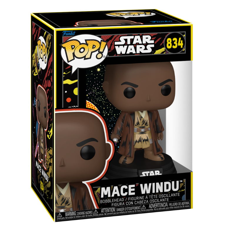FUNKO POP STAR WARS - VINYL FIGURE 834 MACE WINDU (RETRO) 9CM