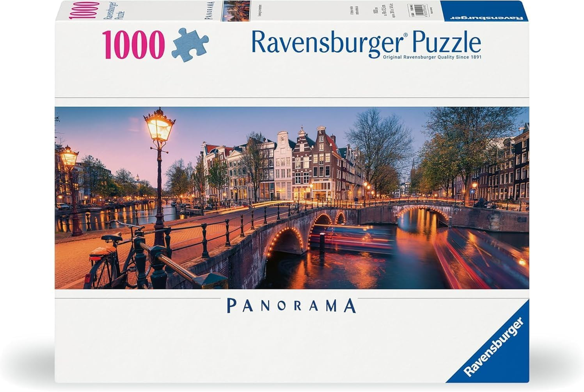 Ravensburger Puzzle 1000 PC Panorama - Una sera ad Amsterdam 12000446