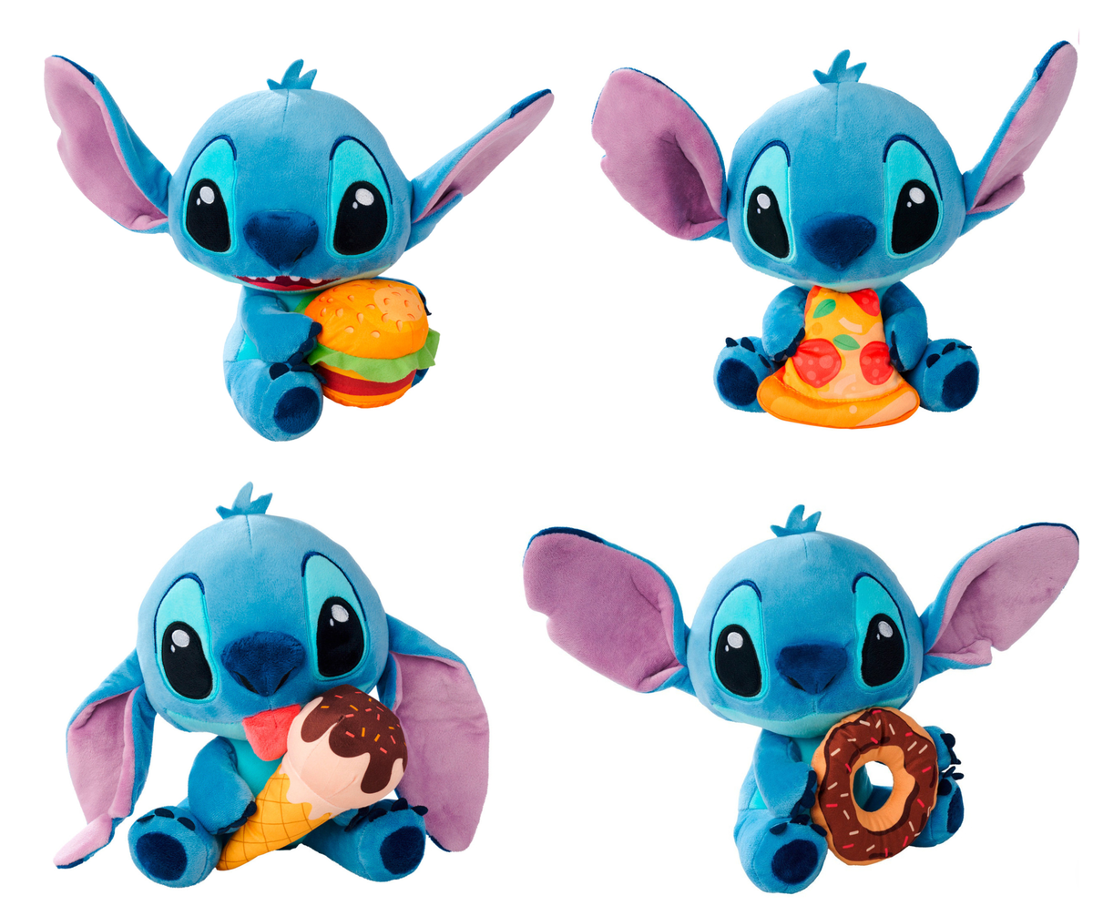 SIMBA - Stitch con cibo cm.25 - 4 asst. (3x Pizza, 1x Gelato, 1x Hamburger, 1x Ciambella)