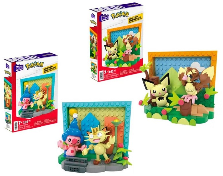 Mega Pokemon Country Scene / Town Scene 2 assortitis 15x20,5cm