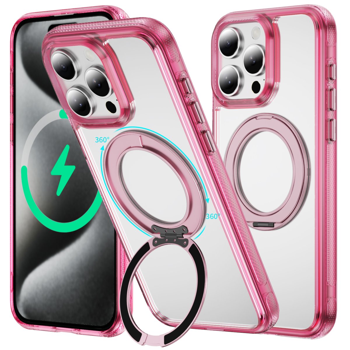 NEWTOP CV74 COVER ROTATING RING APPLE IPHONE 15 PRO MAX