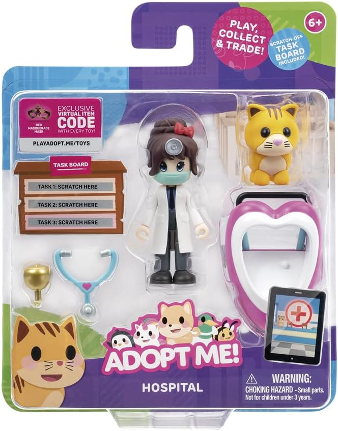 Rei Toys - ADOPT ME - CUCCIOLI DA AMARE - DOTTORE - 2 PERSONAGGI + ACCESSORIO DELUXE ASST.