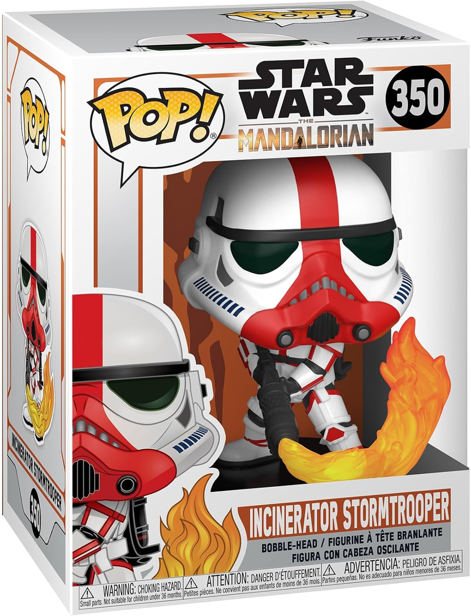 FUNKO POP STAR WARS:THE MANDALORIAN - VINYL FIGURE 350 INCINERATOR STORMTROOPER 9CM