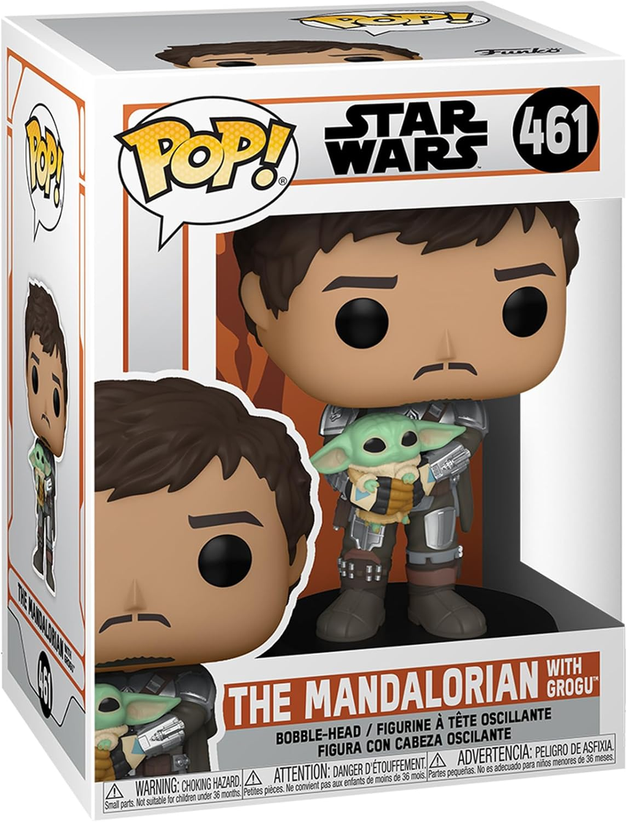 FUNKO POP STAR WARS:THE MANDALORIAN - VINYL FIGURE 461 THE MANDALORIAN WITH GROGU 9CM