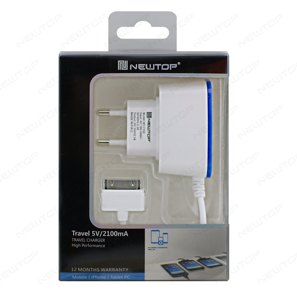 NEWTOP 2 USB CHARGER + CABLE 2.1A 4G/IPAD …