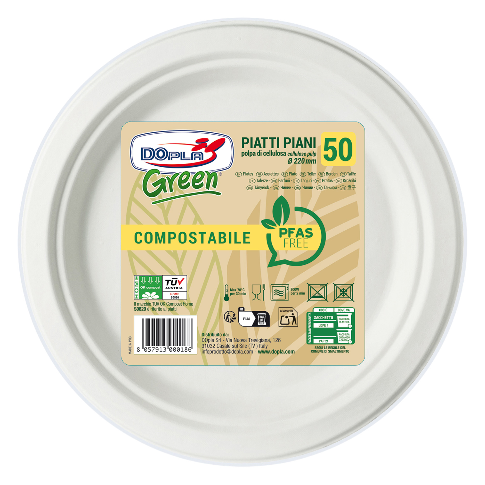 Piatti piani in polpa Dopla Green Pfas Free …
