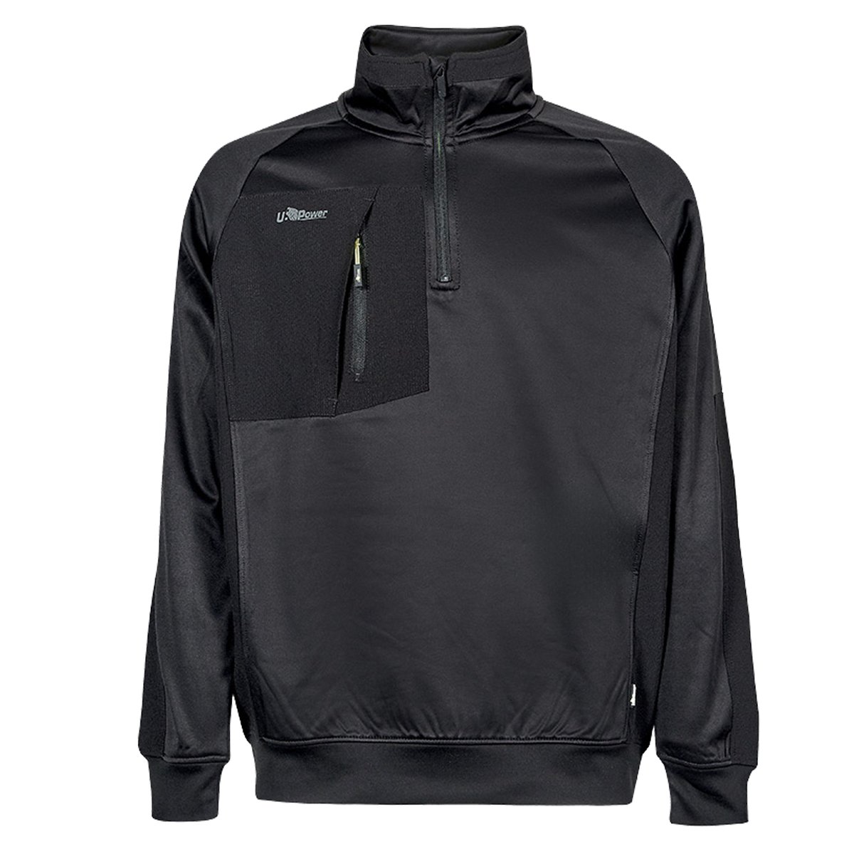 Felpa mezza zip Leeds - taglia XXL - nero - U-Power