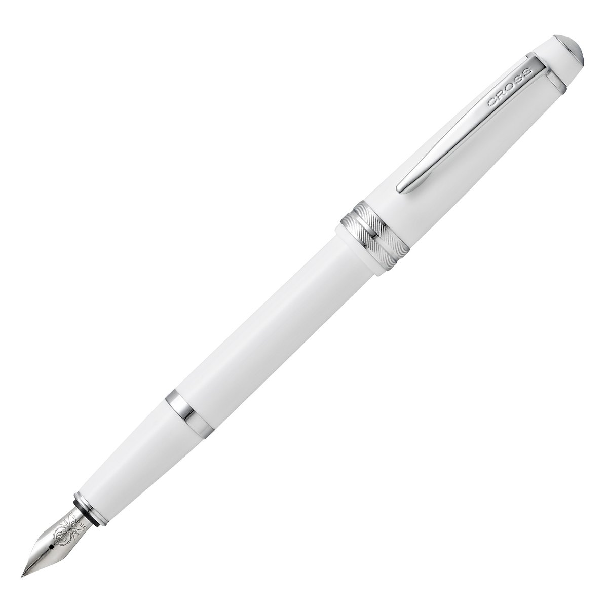 Penna stilografica Bailey Light - punta M - fusto bianco/cromo - Cross