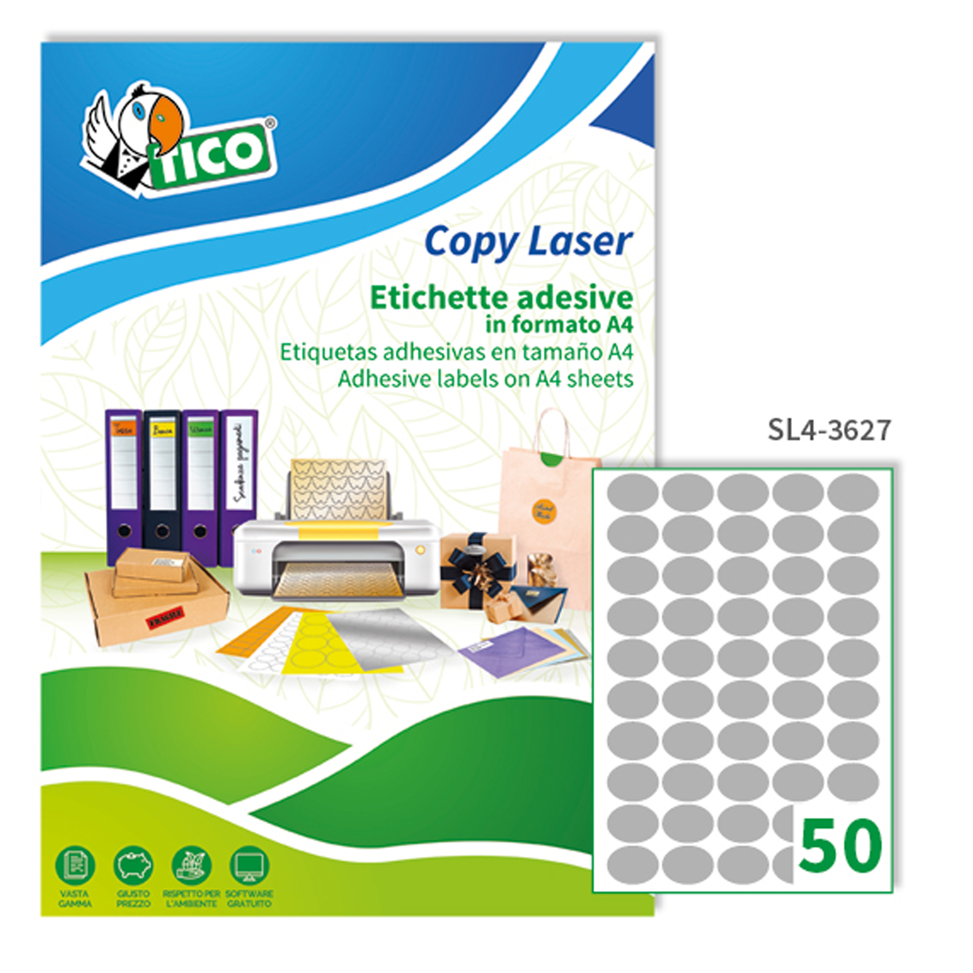 Etichette adesive ovali SL4 - in carta - …