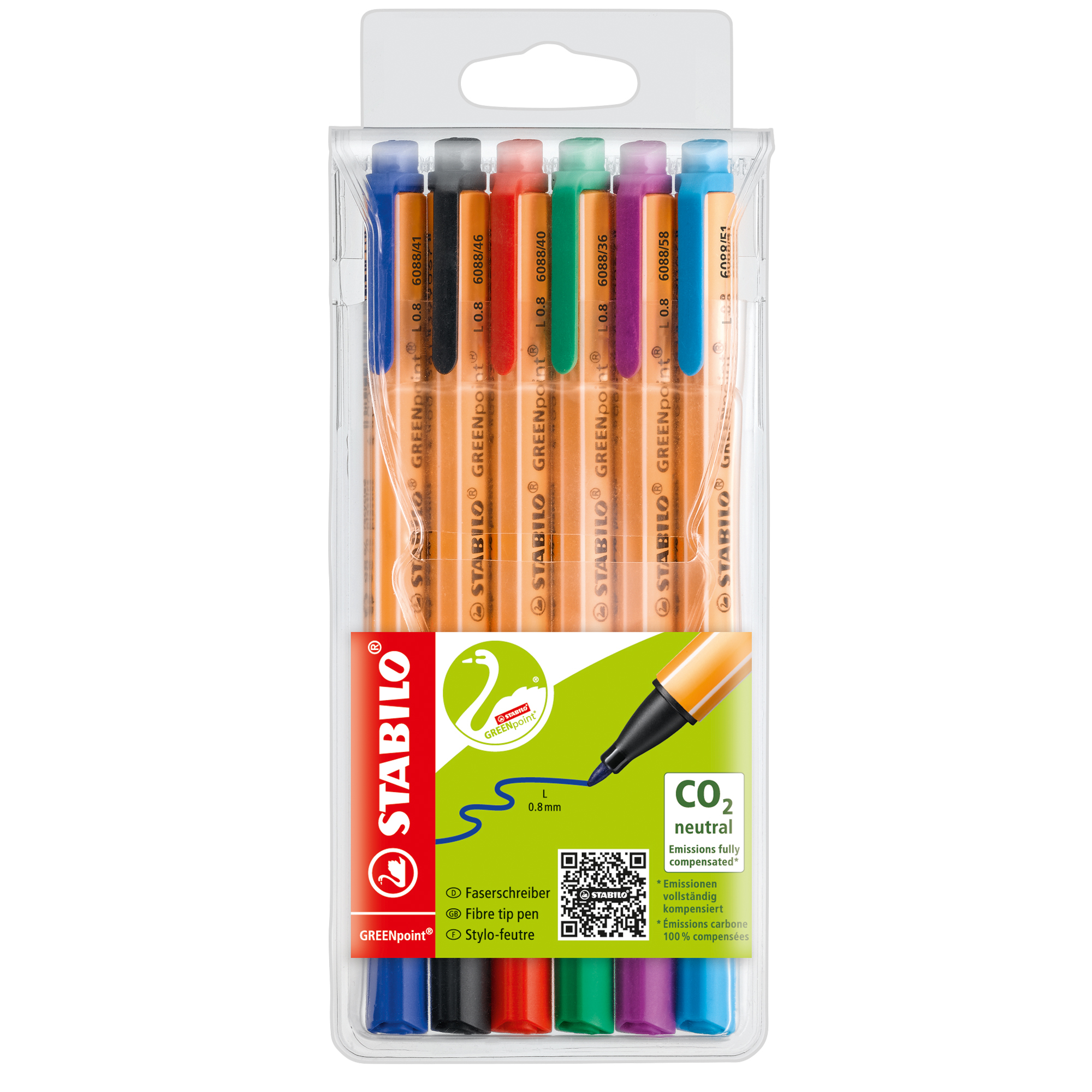 Pennarello Greenpoint - 6 colori - punta 0,8mm …
