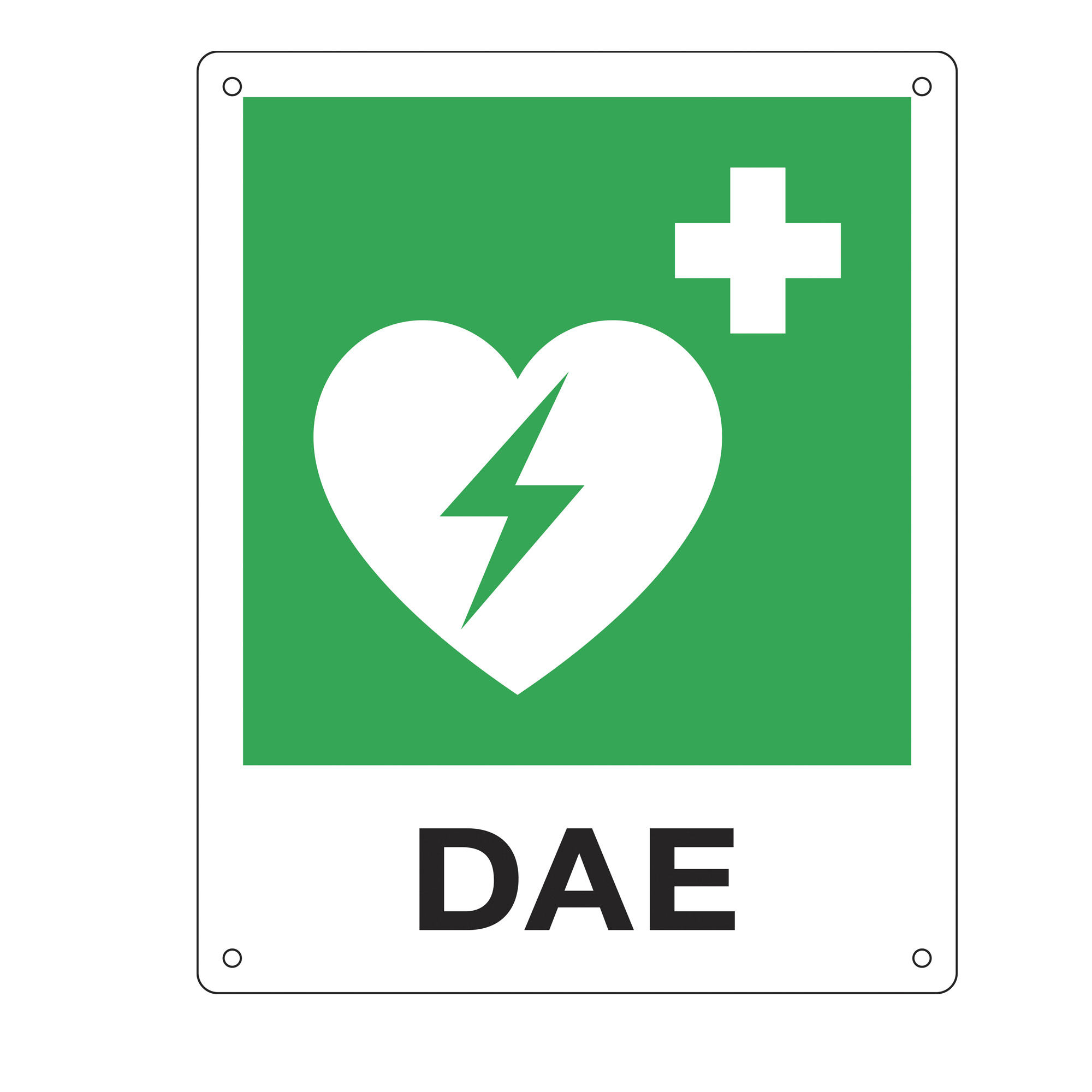 Cartello d'emergenza 25x31 cm Cartelli Segnalatori ''Defibrillatore d'emergenza'' …