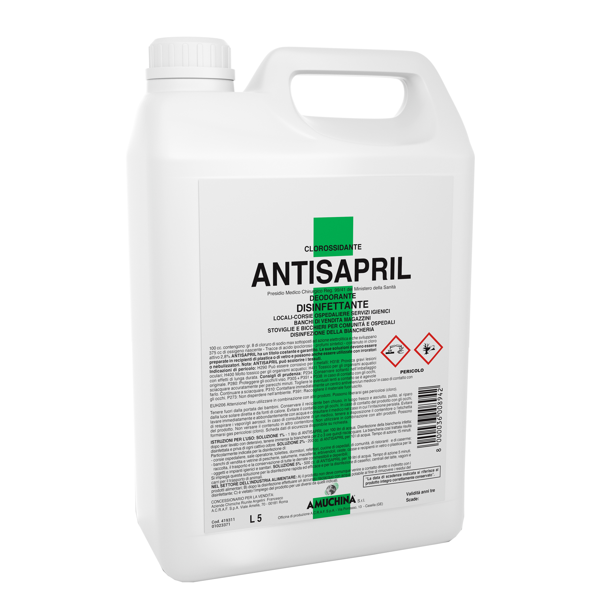 Antisapril disinfettante battericida - 5 L - Amuchina …