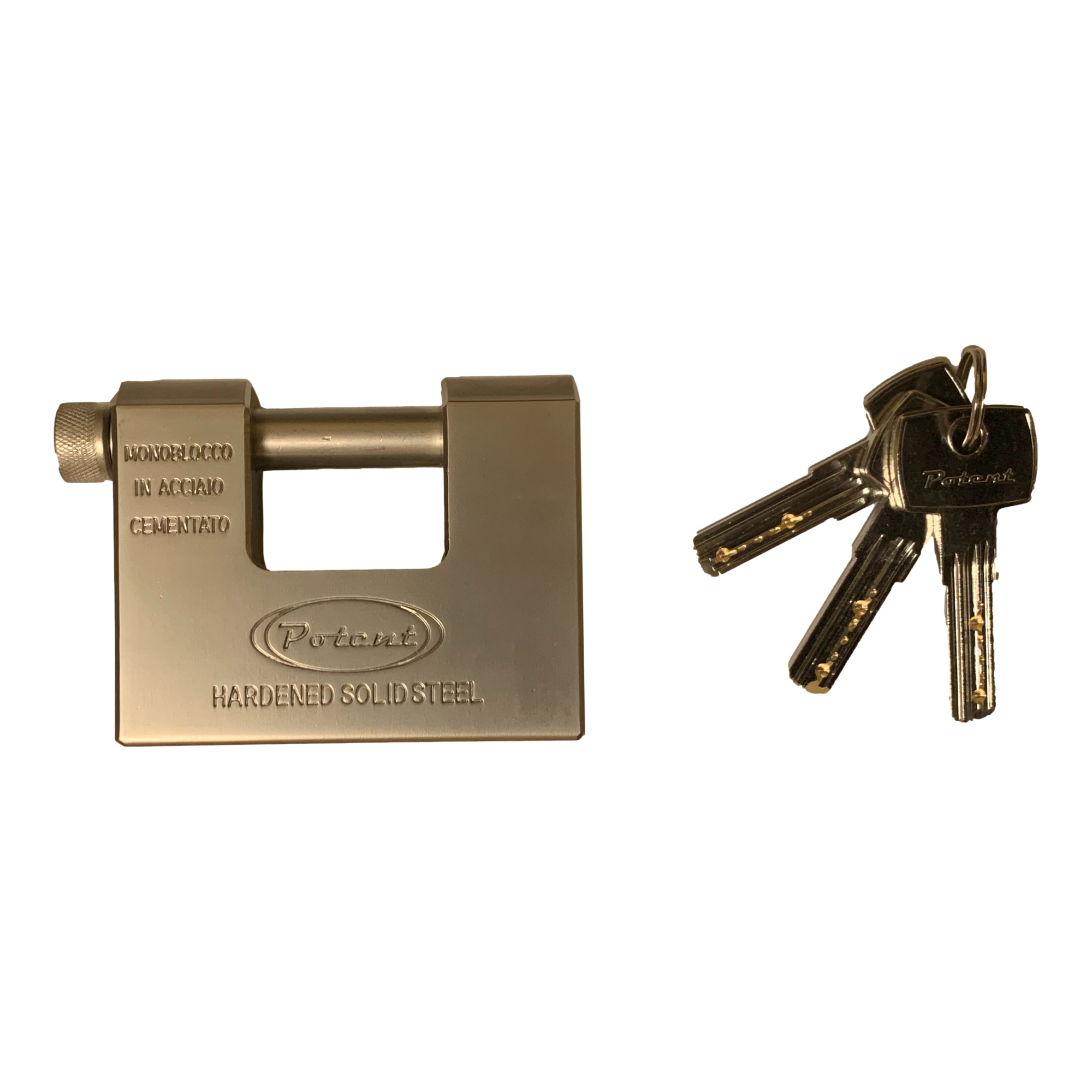Lucchetto monoblocco - per serrande - acciaio temprato …