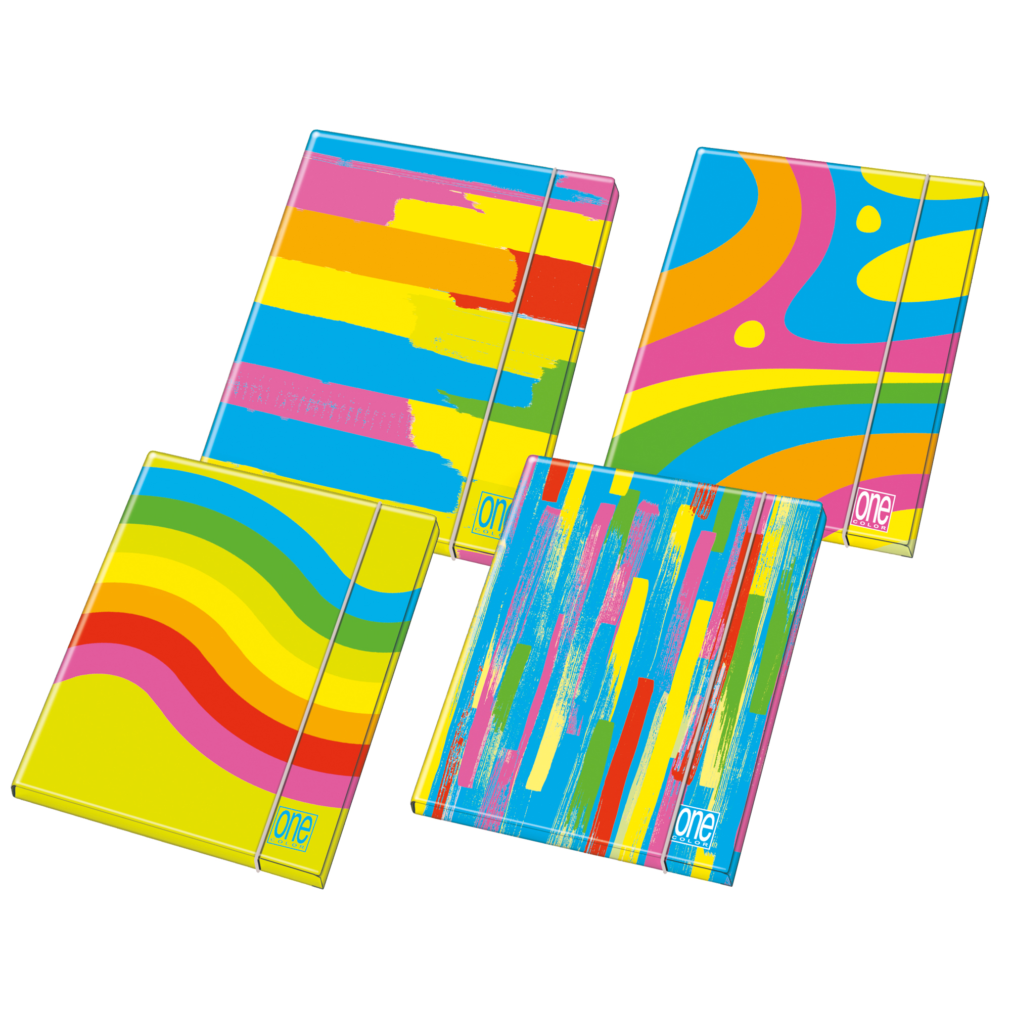 Cartella 3 lembi con elastico Fantafluo One Color …