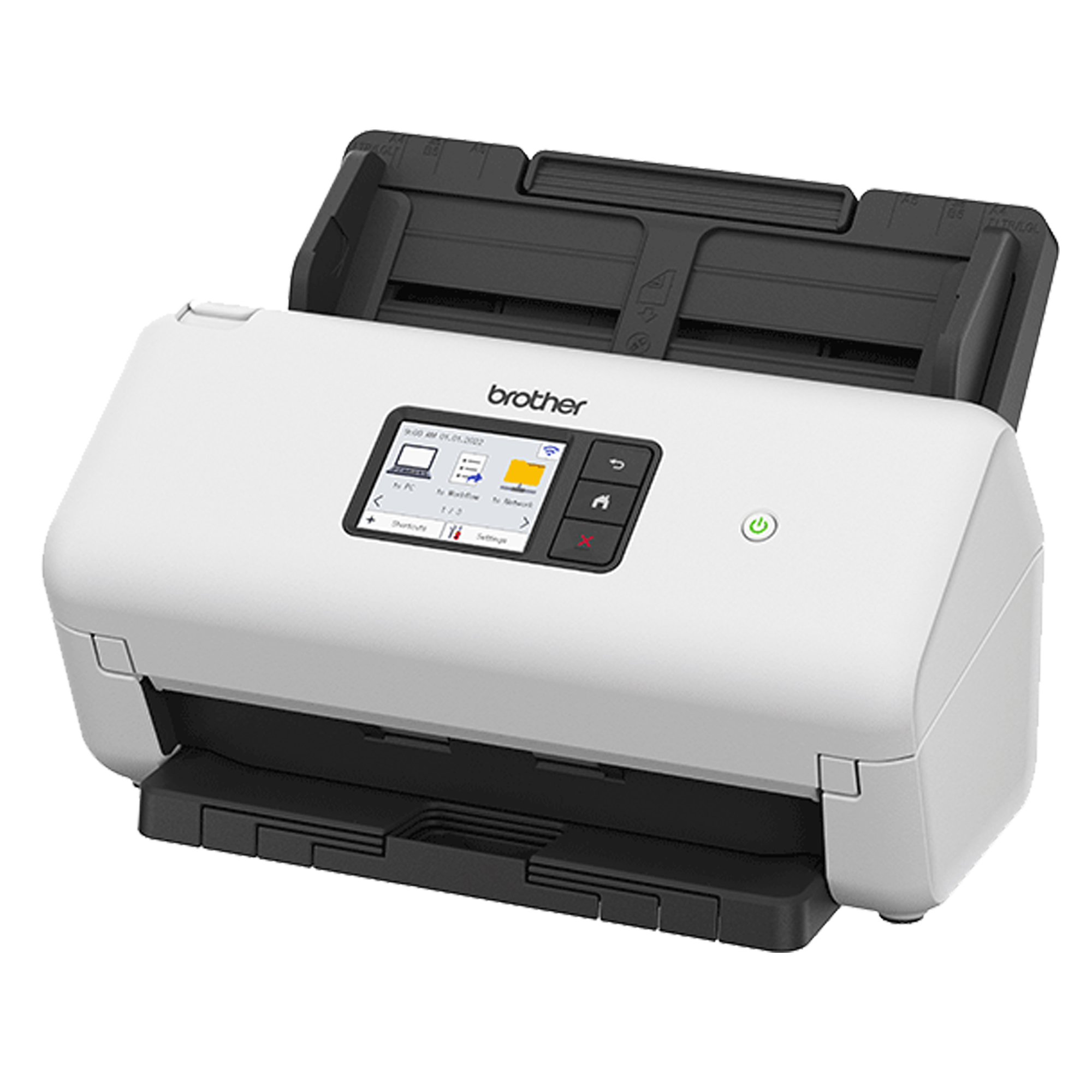 Brother ADS-4500W - Scanner documenti - CIS duale - Duplex - A4 - 600 dpi x 600 dpi - fino a 35 ppm (mono) / fino a 35 ppm (colore) - ADF (Alimentatore automatico documenti) (60 fogli) - fino a 5250 scansioni al giorno - USB 3.0, Gigabit LAN, Wi-Fi(n), USB 2.0 (Host)
