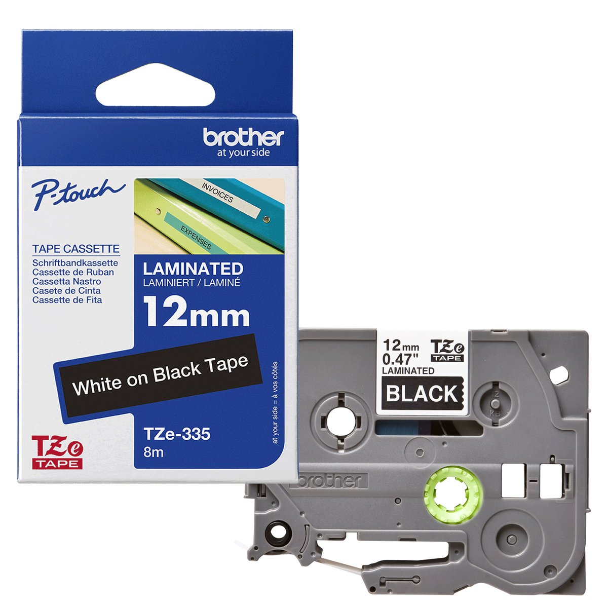 Brother - Nastro - Bianco/Nero - TZE335 - …