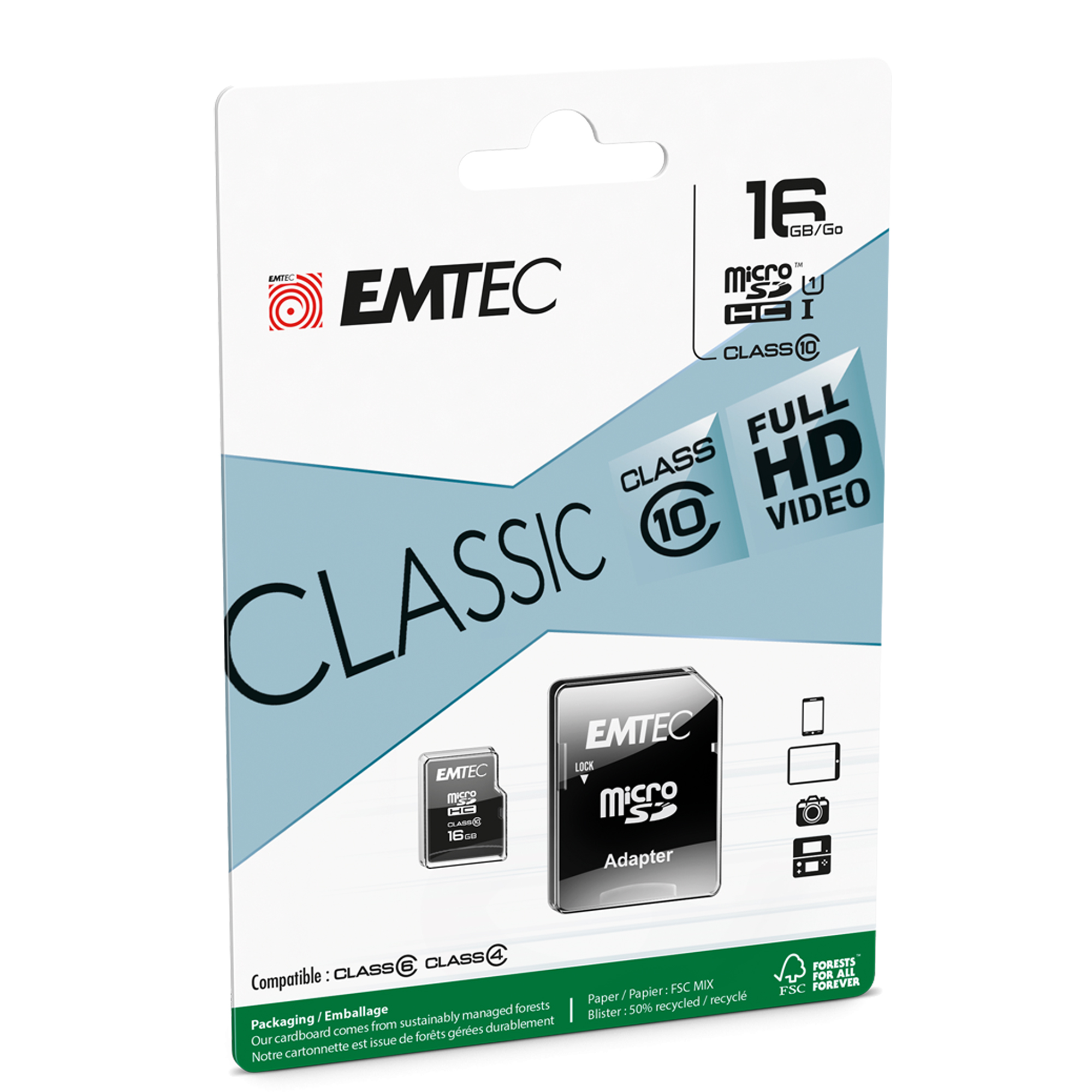 Emtec - Micro SDHC Class 10 Classic - …