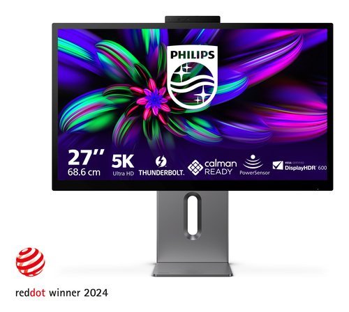 PHILIPS MONITOR 27 LED IPS 5K UHD 16:9 4MS 500 CDM, PIVOT, USB-C HUB, HDMI, MULTIMEDIALE
