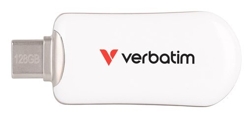 VERBATIM PLECTRA 128GB FLASH DRIVE USB-C 3.2 Gen 1 (3.1 Gen 1) BIANCO