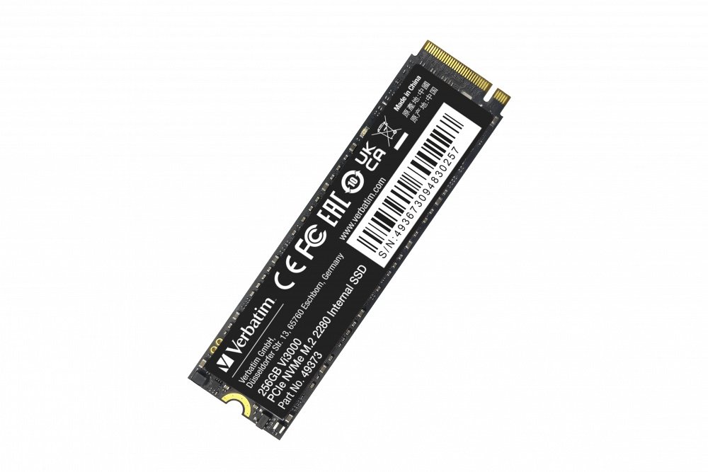 VERBATIM Vi3000 SSD 256GB M.2 NVMe PCIe Gen 3.0 x 4 LETTURA 3.300 MB/s-SCRITTURA 1.300 MB/s