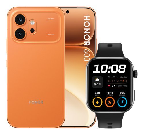 HONOR 600 5G DUAL SIM 6.57" OCTA CORE 512GB RAM 8GB 5G ITALIA ORANGE + WATCH 2i SMARWATCH BLACK
