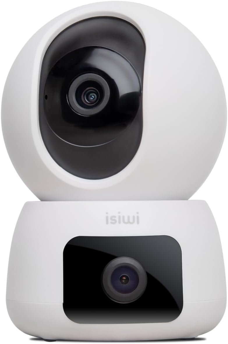 ISWI ISIWI TELECAMERA WIRELESS TWIN DOPPIA OTTICA 2K DOME MOTORIZZATA IR LED AUDIO BIDIREZIONALE SD CARD