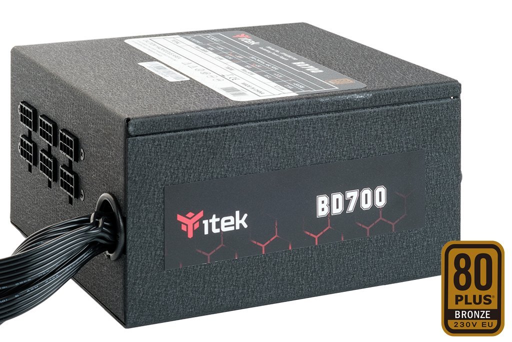 iTEK BD700 ALIMENTATORE ATX 700W 230V CERTIFICAZIONE 80 PLUS BRONZE RAFFREDDAMENTO ATTIVO