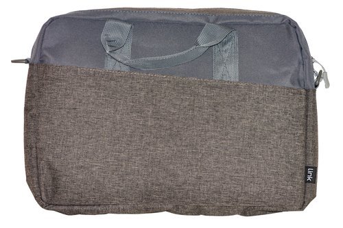 LINK BORSA PER NOTEBOOK DA 15.6" IN PLASTICA RICICLATA RPET 42X29X6 CM 2 SCOMPARTI TASCA ESTERNA CON TRACOLLA GRIGIO