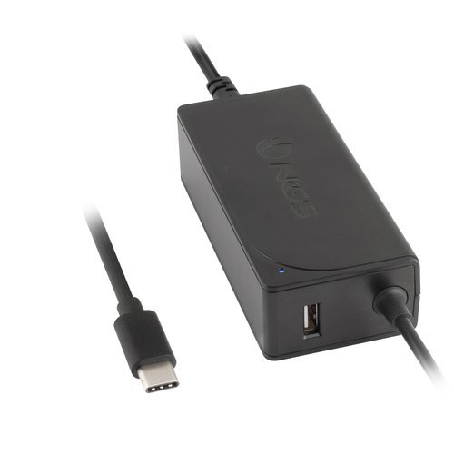 NGS W-65W ALIMENTATORE UNIVERSALE PER NOTEBOOK 65 W TYPE-C + 1 PORTA USB BLACK